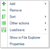 Playlist context menu
