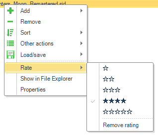 Playlist context menu when Productivity Plus Pack is installed
